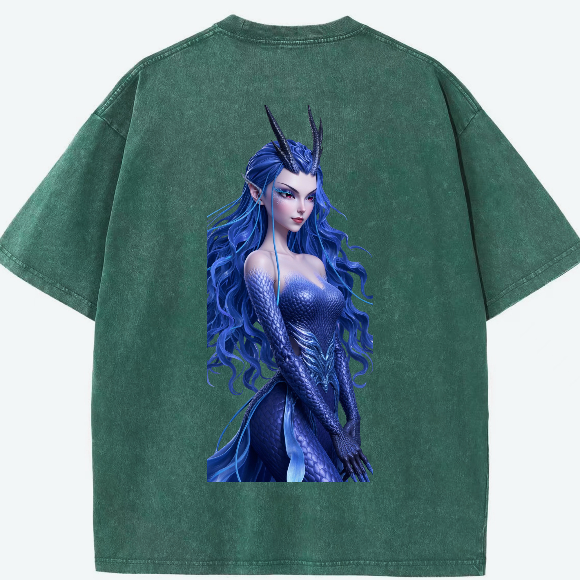 （画像用） Ne Zha 2 ナタ 魔童の大暴れ 綿100% ヴィンテージ風 半袖Tシャツ（背面プリント）
